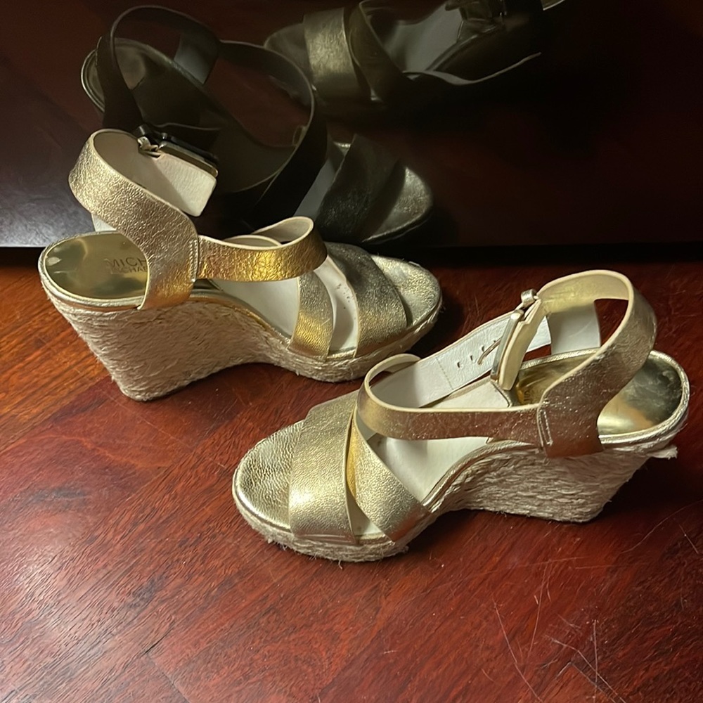 Michael Kors 6.5 Raffia Wedge Sandals